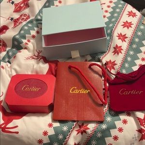 Cartier box, bag, pouch.